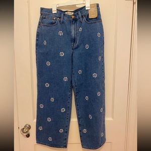 Madewell Perfect Vintage Wide-Leg Crop in Hand-Stamped Floral